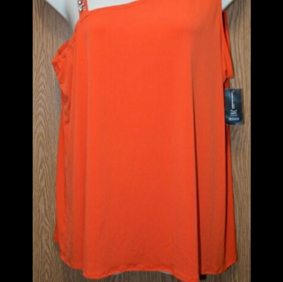 NWT INC INTERNATIONAL 1X Plus Orange embellished Sleeveless Top - Picture 6 of 13